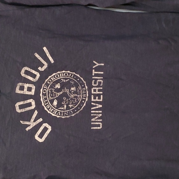 OKOBOJI UNIVERSITY HOODIE navy sz Lg - Picture 2 of 6